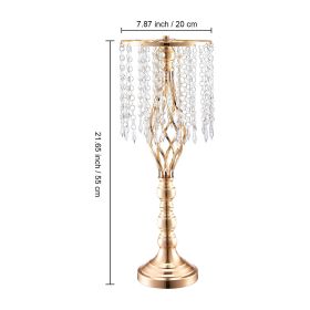 VEVOR 10PCS 55cm/21.65' Tall Crystal Wedding Flower Stand Vase for Party Decor